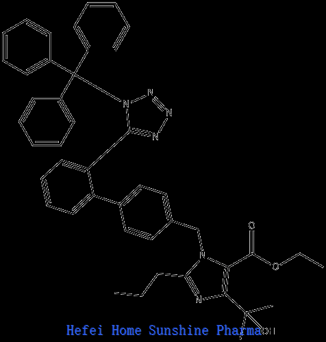 1H-IMidazole-5-carboxílicacid,4-(1-hidroxi-1-metiletil)-2-propil-1-[[2'-[1-(triphenilmetili)-1H-tetrazol-5-yl][1,1'-bifenil]-4-yl]Metil]-, Ethyl Ester CAS 144690-33-5