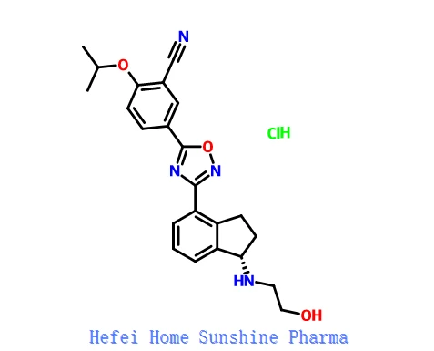 (S) -4- (5- (3-ciano-4-isopropoxifenil) -1,2,4-oxadiazol-3-il) -N- (2-hidroxietil) -2,3-dihidro-1H-inden- Clorur d’amini CAS 1618636-37-5